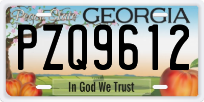 GA license plate PZQ9612