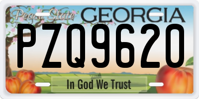 GA license plate PZQ9620