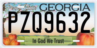GA license plate PZQ9632