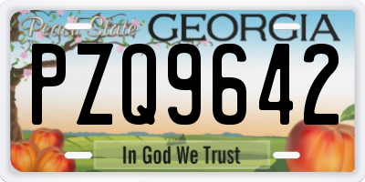 GA license plate PZQ9642