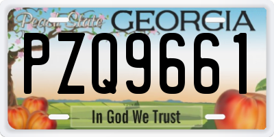 GA license plate PZQ9661