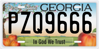 GA license plate PZQ9666
