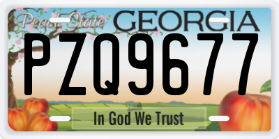 GA license plate PZQ9677