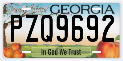 GA license plate PZQ9692