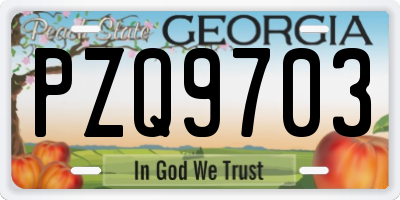 GA license plate PZQ9703