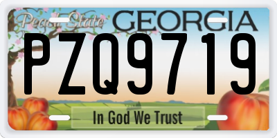 GA license plate PZQ9719