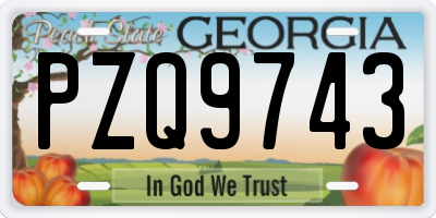 GA license plate PZQ9743