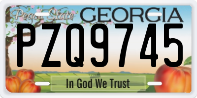 GA license plate PZQ9745