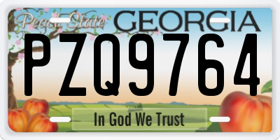 GA license plate PZQ9764