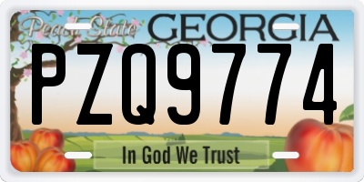 GA license plate PZQ9774