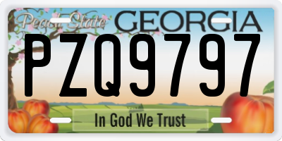 GA license plate PZQ9797