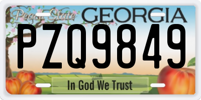 GA license plate PZQ9849