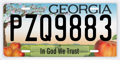 GA license plate PZQ9883