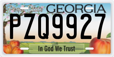 GA license plate PZQ9927