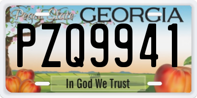 GA license plate PZQ9941