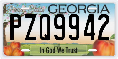 GA license plate PZQ9942