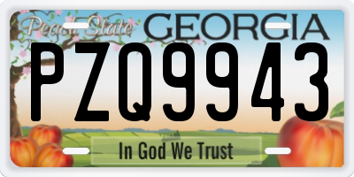 GA license plate PZQ9943