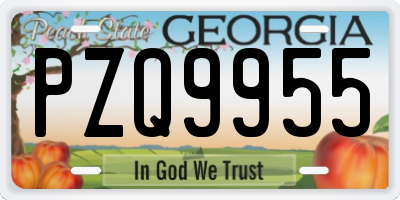 GA license plate PZQ9955