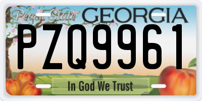 GA license plate PZQ9961