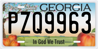 GA license plate PZQ9963