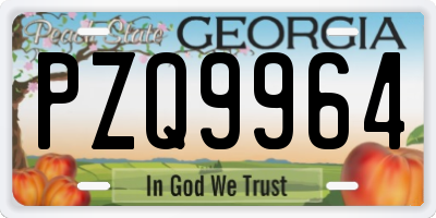 GA license plate PZQ9964