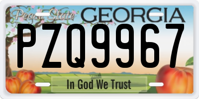 GA license plate PZQ9967