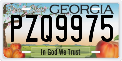 GA license plate PZQ9975