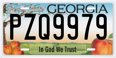 GA license plate PZQ9979