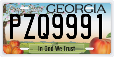 GA license plate PZQ9991