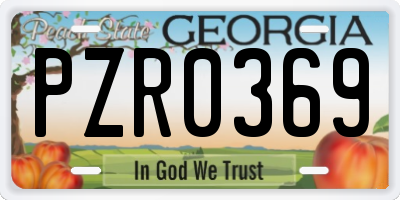 GA license plate PZR0369