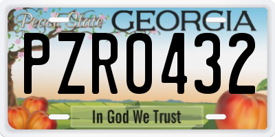 GA license plate PZR0432