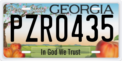 GA license plate PZR0435