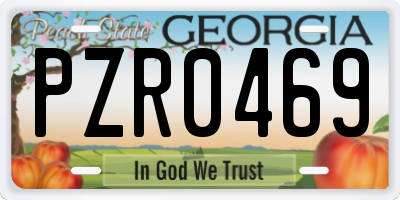 GA license plate PZR0469
