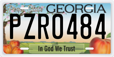 GA license plate PZR0484