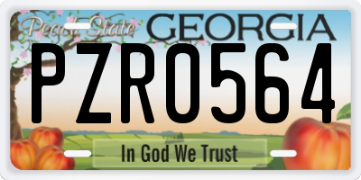 GA license plate PZR0564
