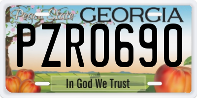 GA license plate PZR0690