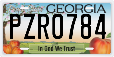 GA license plate PZR0784