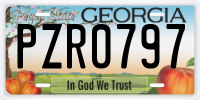 GA license plate PZR0797