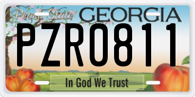 GA license plate PZR0811