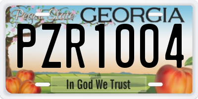 GA license plate PZR1004
