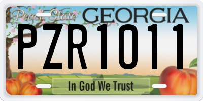 GA license plate PZR1011