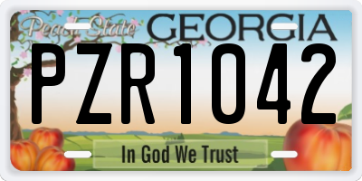 GA license plate PZR1042