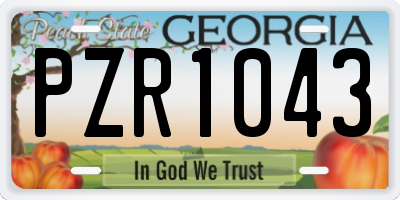GA license plate PZR1043