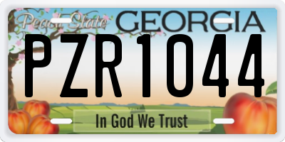 GA license plate PZR1044