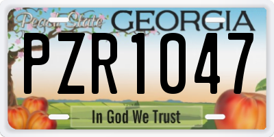 GA license plate PZR1047