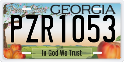 GA license plate PZR1053