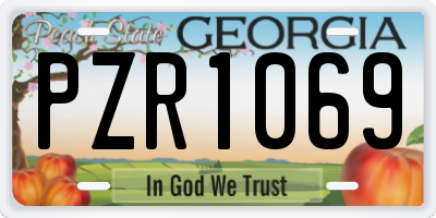 GA license plate PZR1069