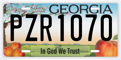 GA license plate PZR1070