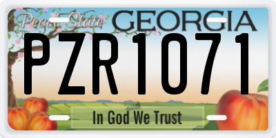 GA license plate PZR1071