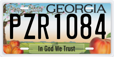 GA license plate PZR1084